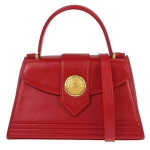 Saint Laurent Vintage Handbag Leather Red Leather Handbag (Pre-Owned)